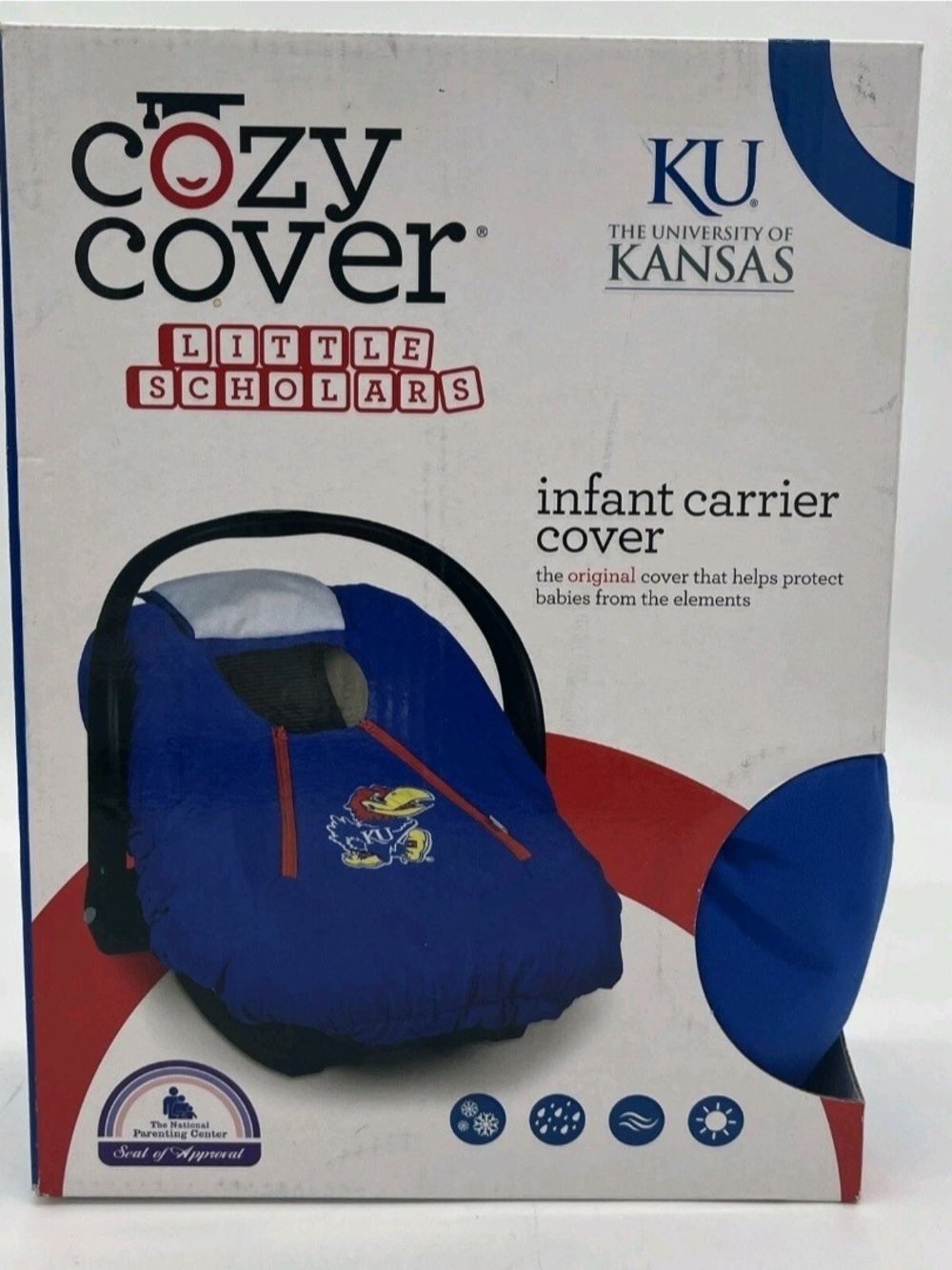 Cozy Cover Little Scholars Infant Carrier Cover - University of Kansas Blue